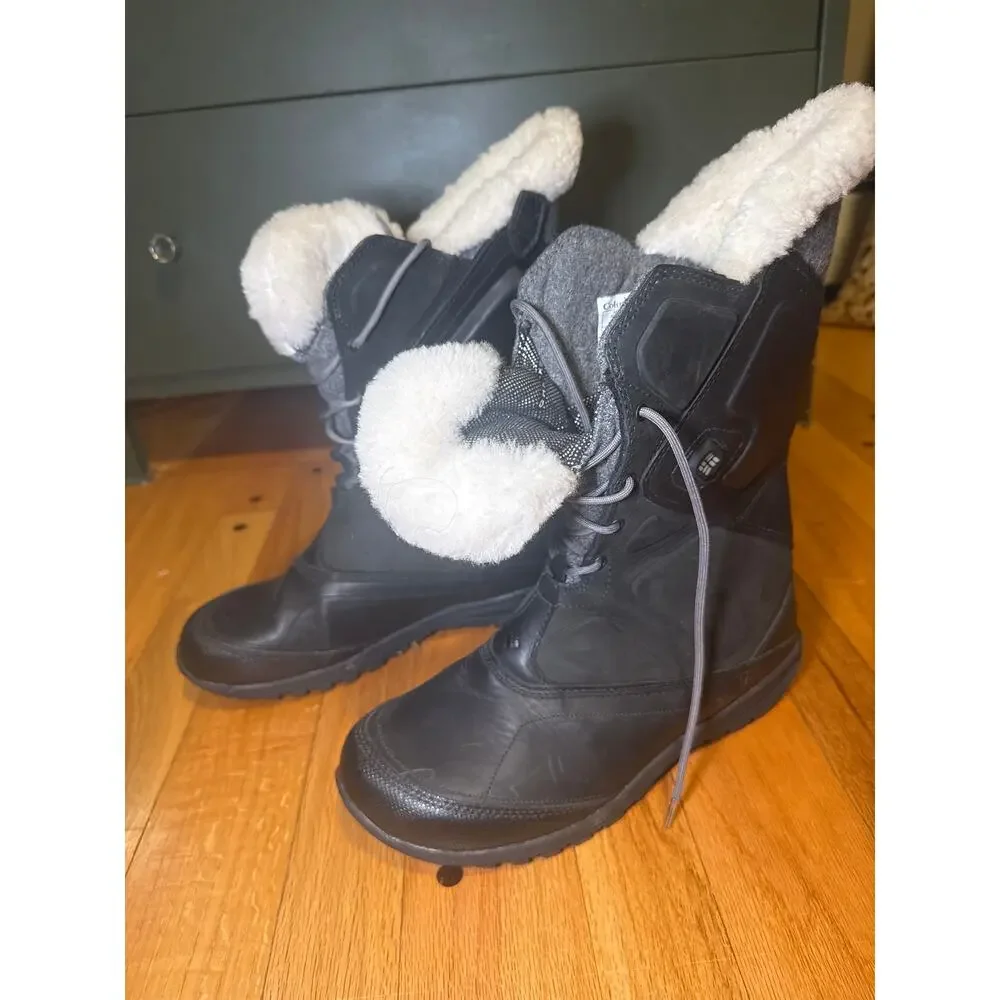 Columbia BL1467 Winter Snow Boots Womens 8 Black Waterproof Faux Fur Lined